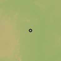 Shaded relief of the 60 km around Bajoga, drawn from the GMTED2010 grid