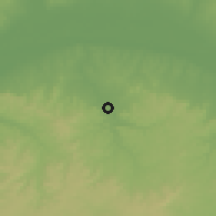 Shaded relief of the 60 km around Bakumi, drawn from the GMTED2010 grid