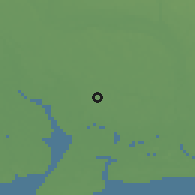 Shaded relief of the 60 km around Bela, drawn from the GMTED2010 grid