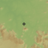 Shaded relief of the 60 km around Beli, drawn from the GMTED2010 grid