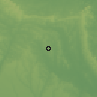 Shaded relief of the 60 km around Bende, drawn from the GMTED2010 grid