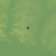 Shaded relief of the 60 km around Bida, drawn from the GMTED2010 grid
