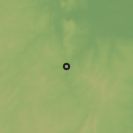 Shaded relief of the 60 km around Bode Shadu, drawn from the GMTED2010 grid