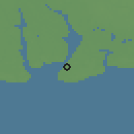 Shaded relief of the 60 km around Bonny, drawn from the GMTED2010 grid