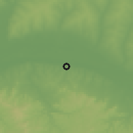 Shaded relief of the 60 km around Bugana, drawn from the GMTED2010 grid