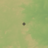 Shaded relief of the 60 km around Adabi, drawn from the GMTED2010 grid