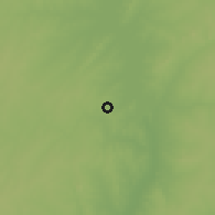 Shaded relief of the 60 km around Bussa, drawn from the GMTED2010 grid