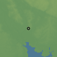 Shaded relief of the 60 km around Calabar, drawn from the GMTED2010 grid