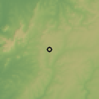 Shaded relief of the 60 km around Adiele, drawn from the GMTED2010 grid
