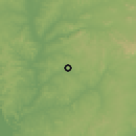 Shaded relief of the 60 km around Abaji, drawn from the GMTED2010 grid