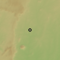 Shaded relief of the 60 km around Ado, drawn from the GMTED2010 grid