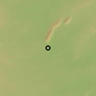 Shaded relief of the 60 km around Deba Kowa, drawn from the GMTED2010 grid