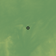 Shaded relief of the 60 km around Ediba, drawn from the GMTED2010 grid