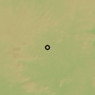 Shaded relief of the 60 km around Effa, drawn from the GMTED2010 grid
