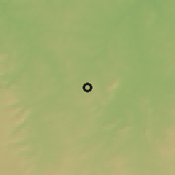Shaded relief of the 60 km around Egbe, drawn from the GMTED2010 grid