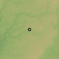 Shaded relief of the 60 km around Eke, drawn from the GMTED2010 grid