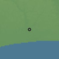 Shaded relief of the 60 km around Eket, drawn from the GMTED2010 grid