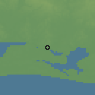 Shaded relief of the 60 km around Epe, drawn from the GMTED2010 grid