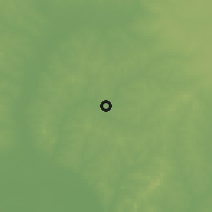 Shaded relief of the 60 km around Agaie, drawn from the GMTED2010 grid