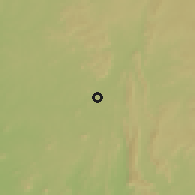 Shaded relief of the 60 km around Esa Odo, drawn from the GMTED2010 grid