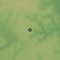 Shaded relief of the 60 km around Ewohimi, drawn from the GMTED2010 grid