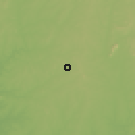 Shaded relief of the 60 km around Fiditi, drawn from the GMTED2010 grid