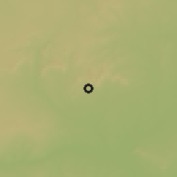 Shaded relief of the 60 km around Fika, drawn from the GMTED2010 grid