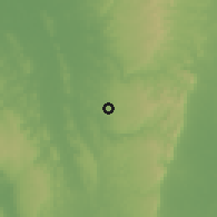 Shaded relief of the 60 km around Agbaliji, drawn from the GMTED2010 grid