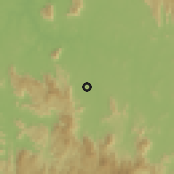 Shaded relief of the 60 km around Gatari, drawn from the GMTED2010 grid