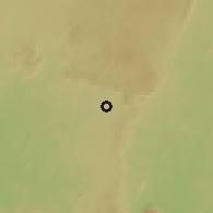 Shaded relief of the 60 km around Gidan Nbora, drawn from the GMTED2010 grid