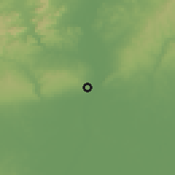 Shaded relief of the 60 km around Agenebode, drawn from the GMTED2010 grid