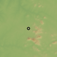 Shaded relief of the 60 km around Gwabbaje, drawn from the GMTED2010 grid
