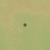Shaded relief of the 60 km around Ago, drawn from the GMTED2010 grid