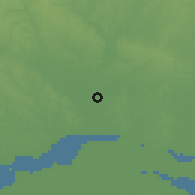Shaded relief of the 60 km around Ibefun, drawn from the GMTED2010 grid