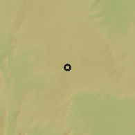 Shaded relief of the 60 km around Iddo, drawn from the GMTED2010 grid
