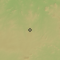 Shaded relief of the 60 km around Ife, drawn from the GMTED2010 grid