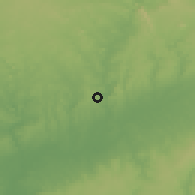 Shaded relief of the 60 km around Ifon, drawn from the GMTED2010 grid