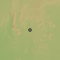 Shaded relief of the 60 km around Igbara Odo, drawn from the GMTED2010 grid