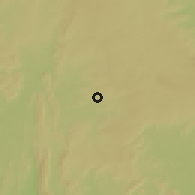 Shaded relief of the 60 km around Ijero, drawn from the GMTED2010 grid