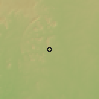 Shaded relief of the 60 km around Iju, drawn from the GMTED2010 grid
