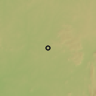 Shaded relief of the 60 km around Ikirun, drawn from the GMTED2010 grid