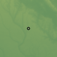 Shaded relief of the 60 km around Ikot Ekpene, drawn from the GMTED2010 grid
