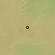 Shaded relief of the 60 km around Aiyede, drawn from the GMTED2010 grid