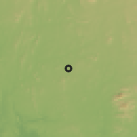 Shaded relief of the 60 km around Ile Oluji, drawn from the GMTED2010 grid
