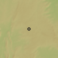 Shaded relief of the 60 km around Iloro, drawn from the GMTED2010 grid