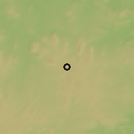 Shaded relief of the 60 km around Aiyegunle, drawn from the GMTED2010 grid