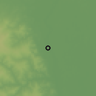Shaded relief of the 60 km around Ilushi, drawn from the GMTED2010 grid