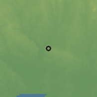 Shaded relief of the 60 km around Imodi, drawn from the GMTED2010 grid
