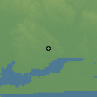 Shaded relief of the 60 km around Imota, drawn from the GMTED2010 grid