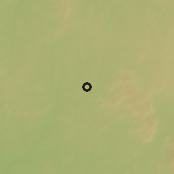 Shaded relief of the 60 km around Inisa, drawn from the GMTED2010 grid